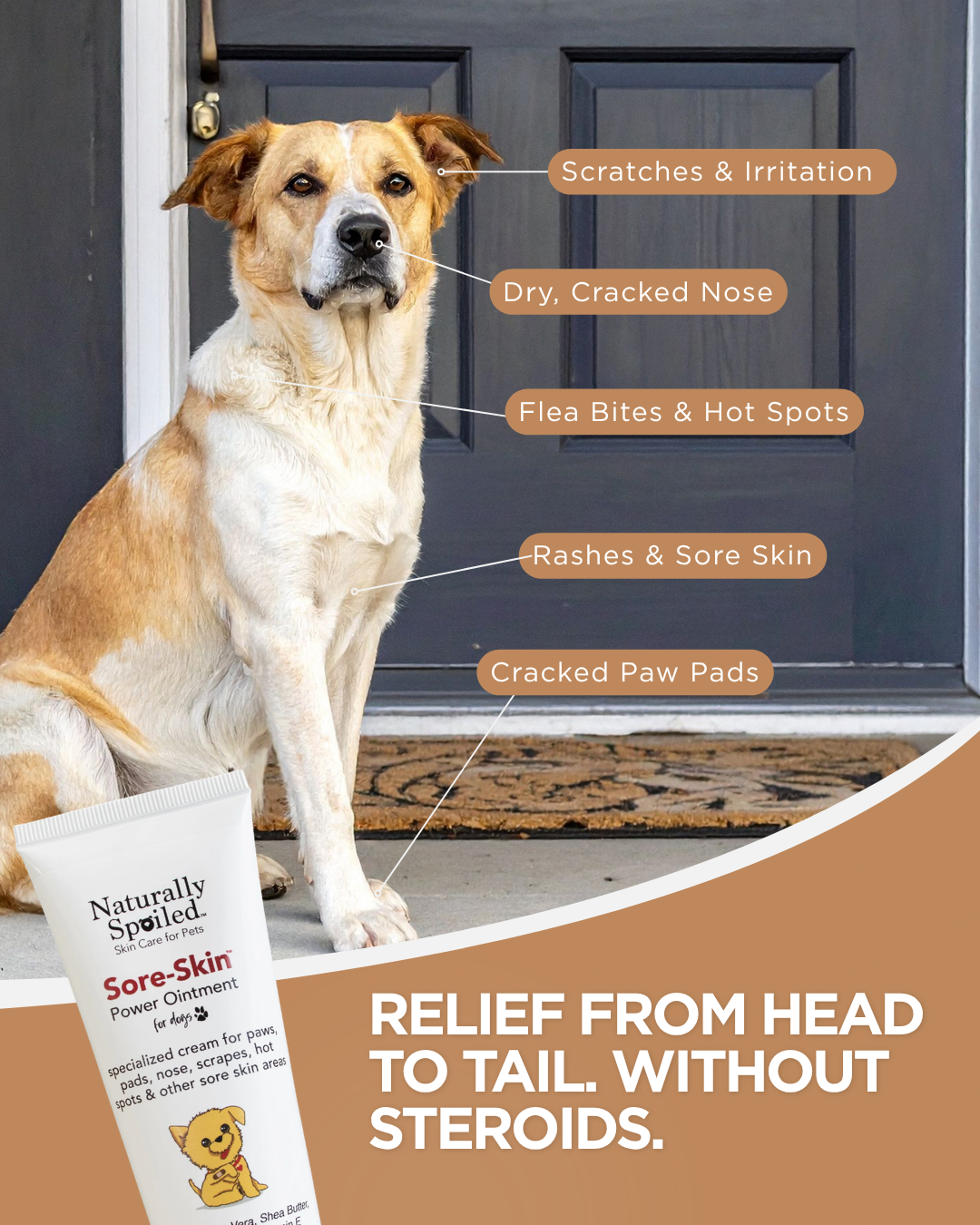 4 Healing Cream for Dogs with Dry, Irritated & Itchy Skin | Fast-Absorbing Pet Skin Relief | 2 oz - Image 1
